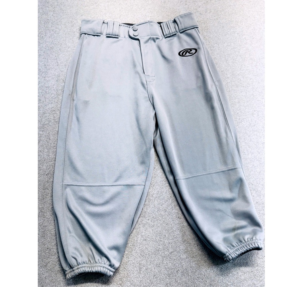 Rawlings Baseball Pants Youth XL Gray Knickers‎ Pro-Dri Practice Elastic Hem
